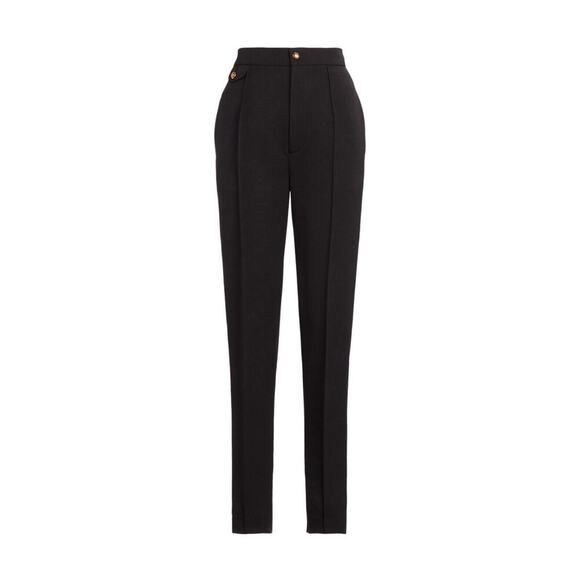 Ralph Lauren Collection Wool Pants Crepe Gabardine Trousers Slim Black Runway 8 - Picture 8 of 14